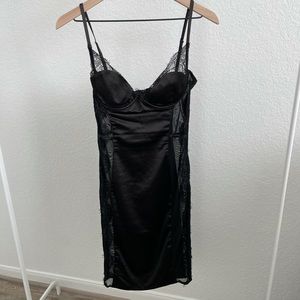 Oh Polly WIN THE LACE SATIN BUSTIER MINI DRESS